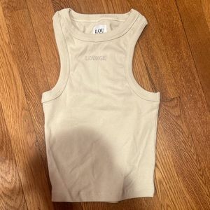 LOUNGE cropped racer back tank